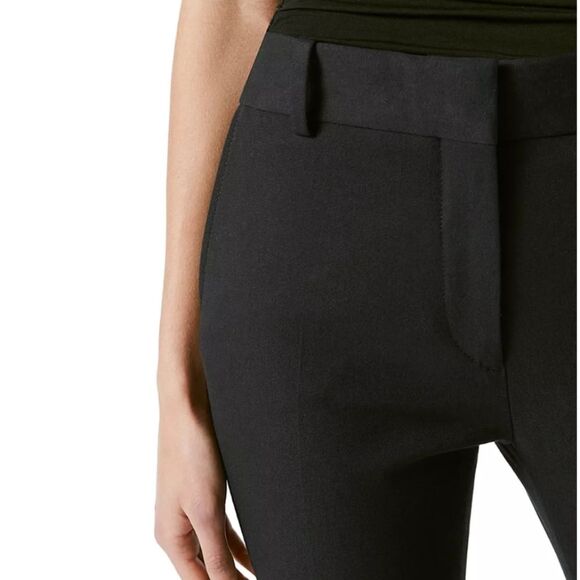 Frame solid noir black le crop mini flare bootcut wool blend trousers pants - Picture 3 of 12